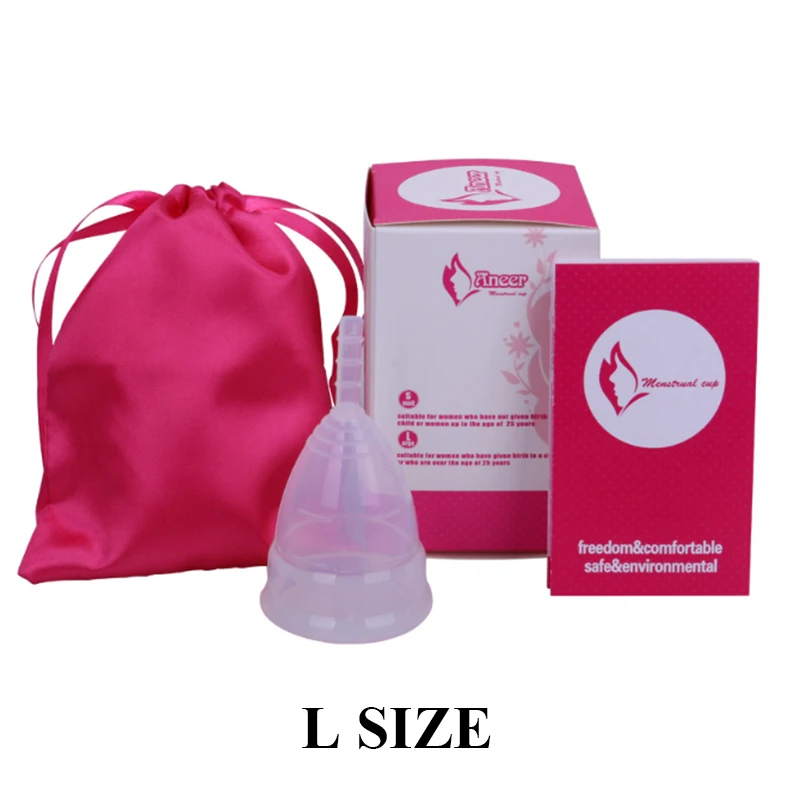 1pc-L-box-White 1 шт., медицинская силиконовая менструальная чашка для женщин и женщин, женская гигиеническая менструальная силиконовая чашка, Collector Copita - Цвет: 1pc-L-box-White