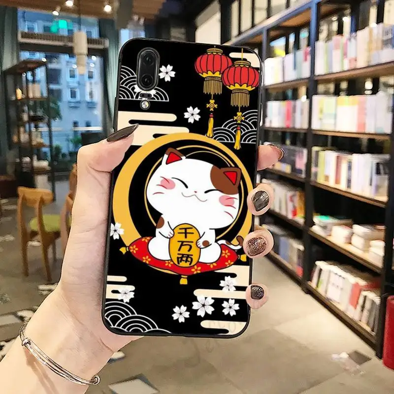 

cute cartoon Lucky Money Cat Phone Case For Huawei honor Mate P 10 20 30 40 Pro 10i 9 10 20 8 x Lite
