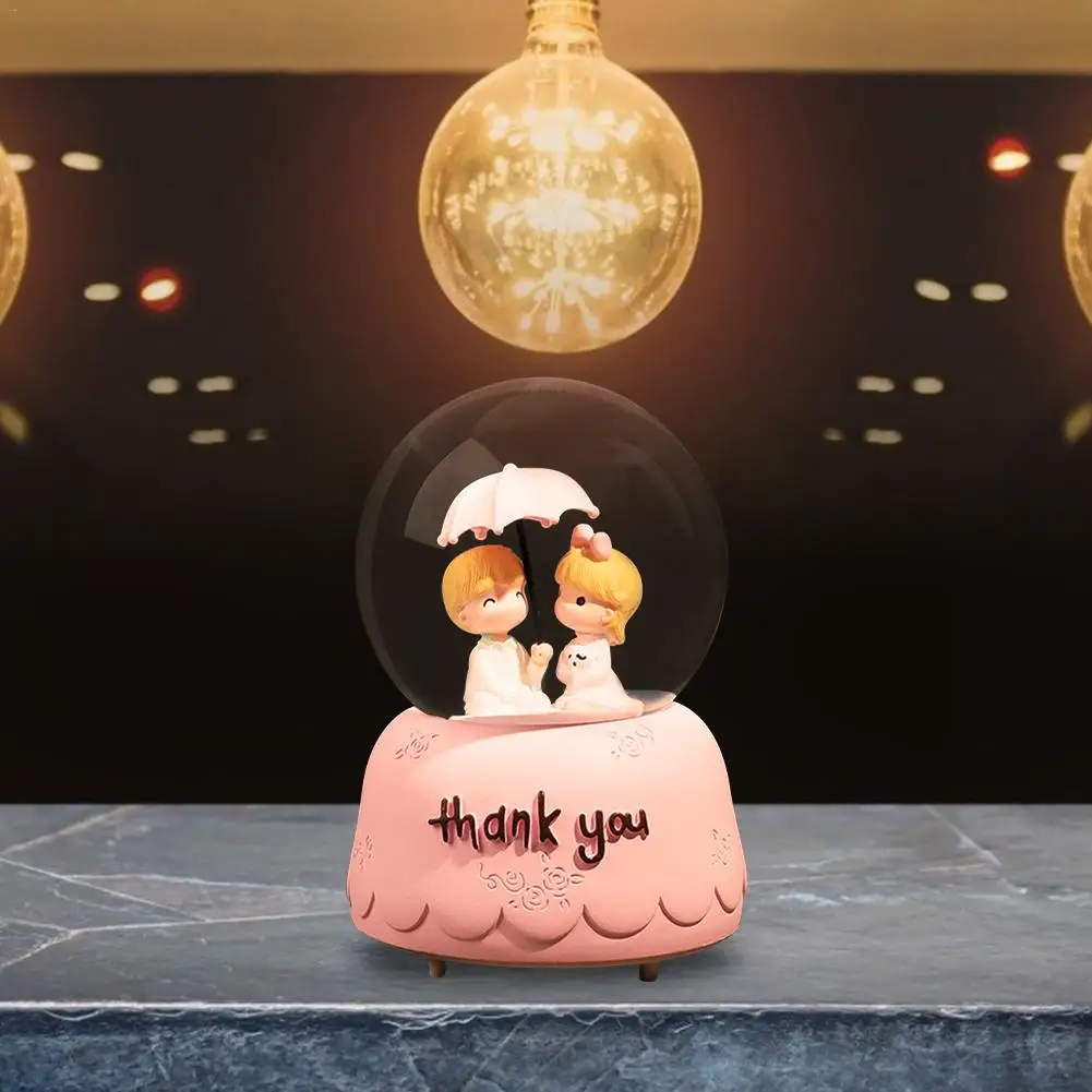 Музыкальная шкатулка орнамент инновационный стиль розовые снежные фонарики для