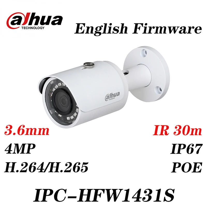 Dahua оригинальный IPC HFW1431S с логотипом 4MP WDR IR30m мини пуля камера IP67 Обновление от