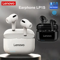 lenovo lp1s tws bluetooth earphones wireless stereo headset with mic hifi music headphone for android ios new upgraded