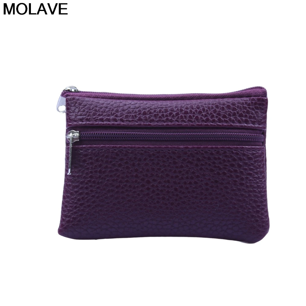 Molave Wallet Men Women Card Coin Key Soft Holder Zipper Leather Wallet Pouch Bag Purse Fashion Soild Mini Coin Holders carteira