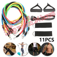 11pcsset pull rope fitness exercises resistance bands yoga latex tubes crossfit stretch training home gyms workout elastic band