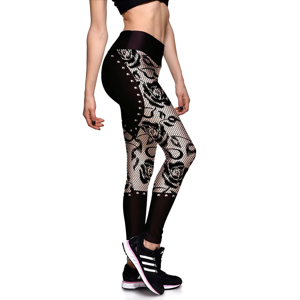 Эластичные женские леггинсы из полиэстера в стиле лотоса сексуальный стиль