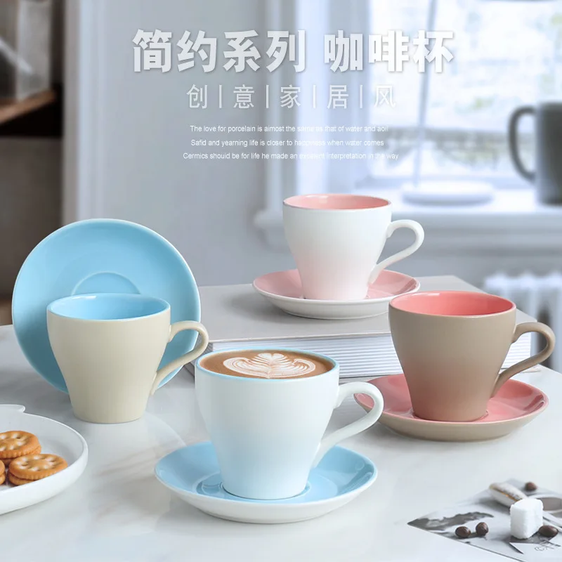 Креативная кофейная чашка и блюдце керамическая для завтрака молока