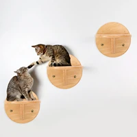 cat hammock wall mounted cat shelf durable safe climbing frame ladder wooden puppy pet perch step pet toy pet supplies
