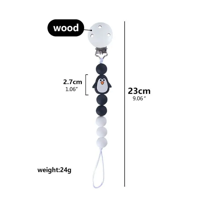 

1PC Baby Pacifier Clip Chain Silicone Cute Animal Beads Pacifier Chain Chew Baby Teether Toys Dummy Nipple Holder