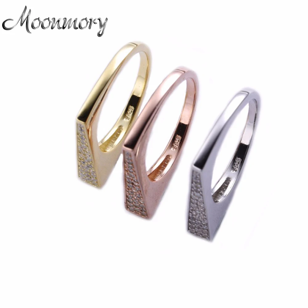 Женское кольцо из серебра 925 пробы с цирконом 3 цвета|Кольца| |