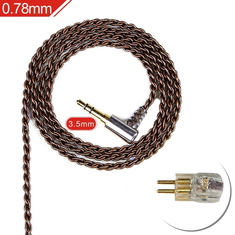 0.78mm 3.5mm Bronze FDBRO DIY 3,5 мм кабель для наушников 0,78 мм 2Pin провод для 1964 W4R UM3X ES3 ES5 кабель для наушников MMCX/2PIN/IE80/IM/A2DC Кабо - Цвет: 0.78mm 3.5mm Bronze