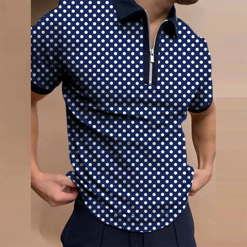 

2021 Summer Short Sleeve Top Men's Fashion Polo Shirt Harajuku Street Retro Pin Polo Shirt Men's Casual