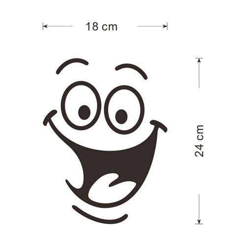 

1pc creative DIY 3D Smile Face Big Eyes wall adesive parede for office hotel toilets bathroom home deca new fashion