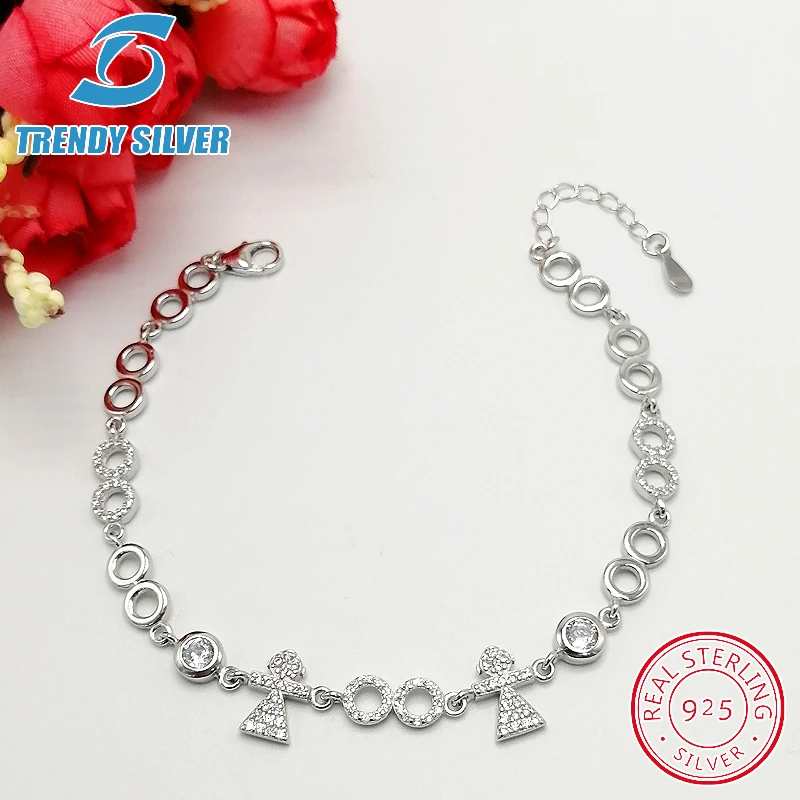 

925 sterling silver with cz braceles bracelet for woman gifts for women femme jewelry jewellery luxury fashion boys and girls