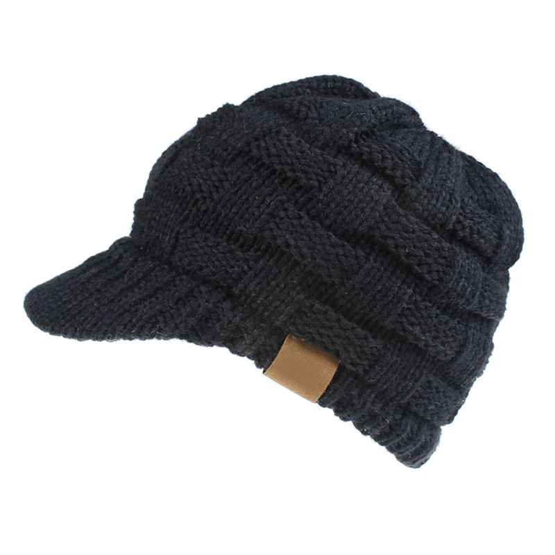 

2020 Winter Women Knitted Baseball Cap For Girl Warm Casual Sports Elastic Adjustable Ponytail Messy Bun Foldable Visor Cap Hats