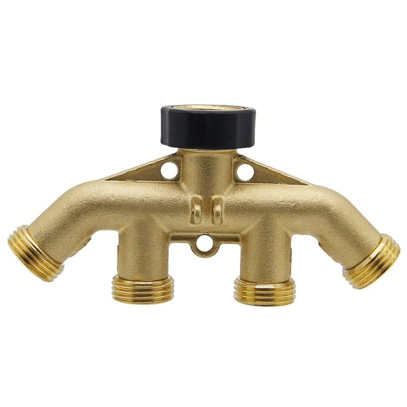 

1set 4 Way Heavy Duty Brass Garden Hose Splitter, Hose Connector 3/4 Inch & 9PCS (5mm-16mm) Cross Drill Bits