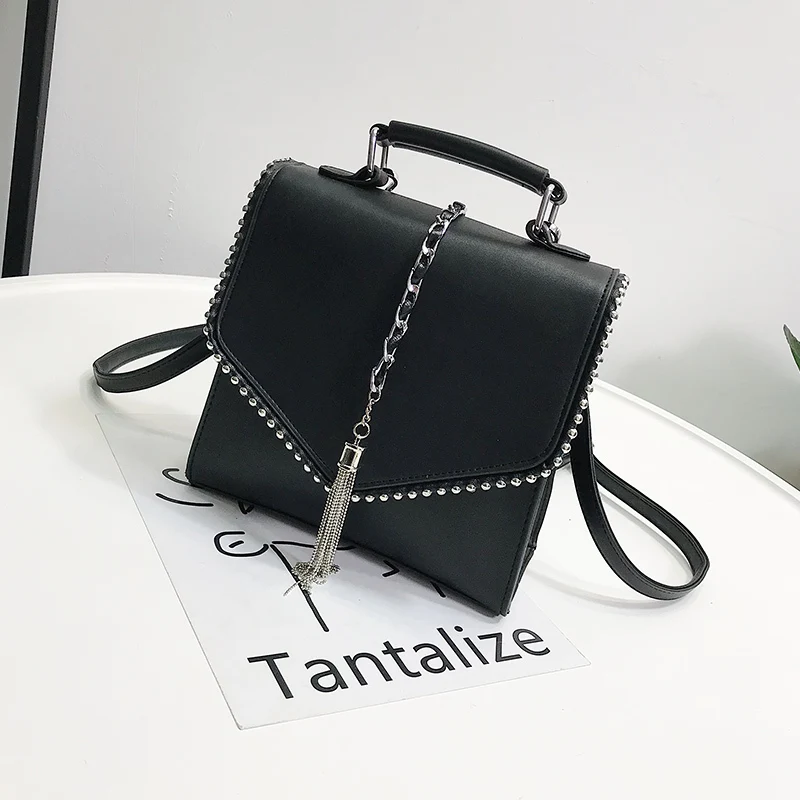 Модные кожаные рюкзаки для подростков сумка женская Feminina Mochila маленькие женские школьные сумки через плечо рюкзак; рюкзак - Цвет: black