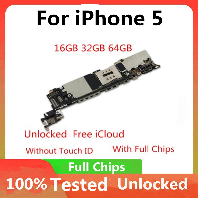 Оригинальный разблокированный для iPhone 5 5G материнская плата IOS установлен