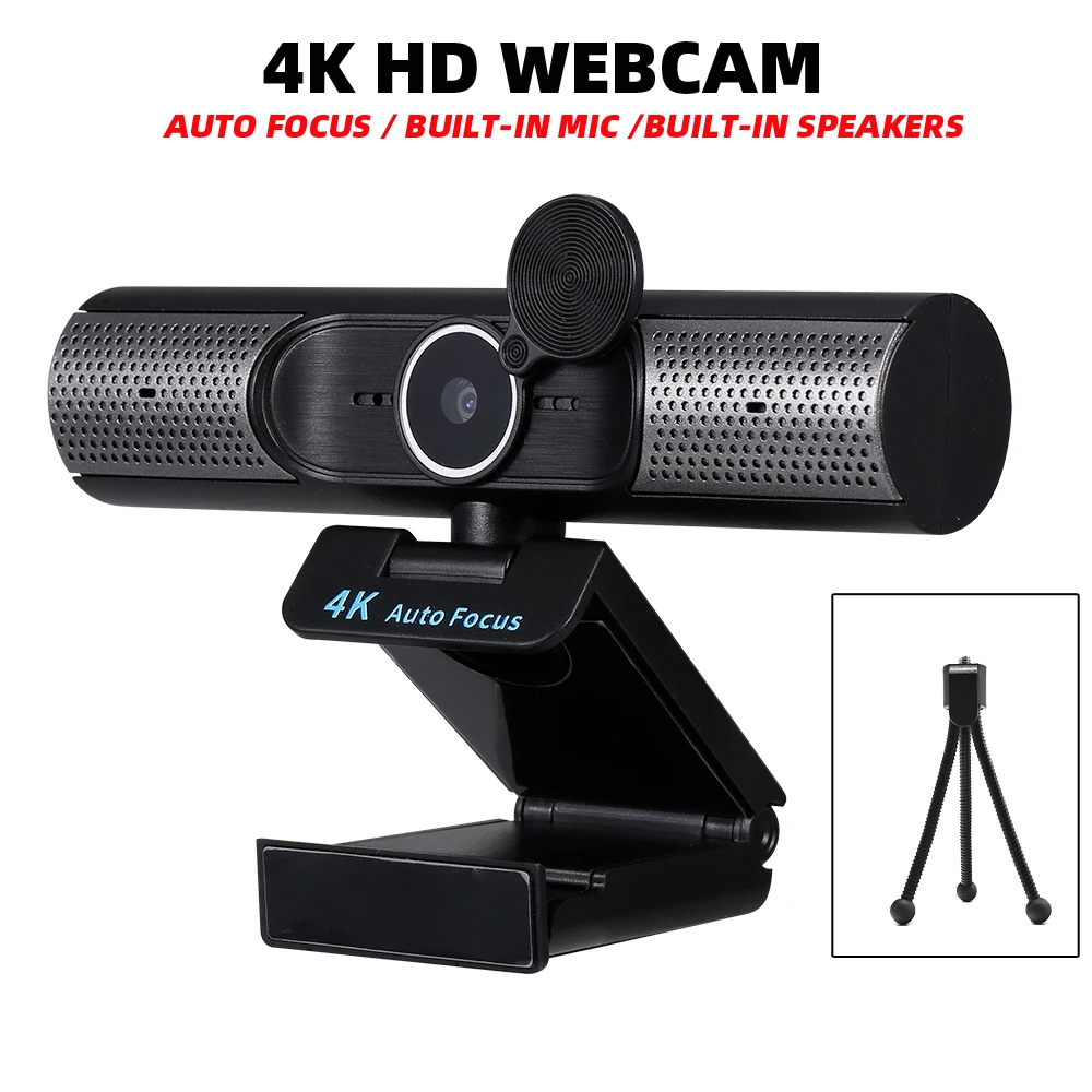 Веб-камера 4K с автофокусом встроенный микрофон крышка для конфиденциальности HD |