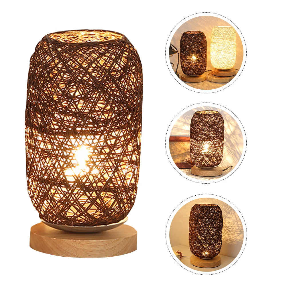 

1pc Creative Rattan Woven Desktop Lamp Rechargeable Desktop Lamp Decor
