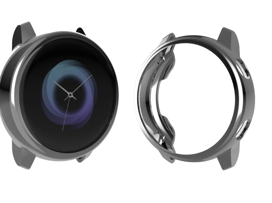 Серый Мягкий чехол из ТПУ для samsung Galaxy Watch Active, Защитная пленка для экрана, 8 цветов, защитный чехол для Galaxy Active, 40 мм, SM-R500 - Цвет: Серый