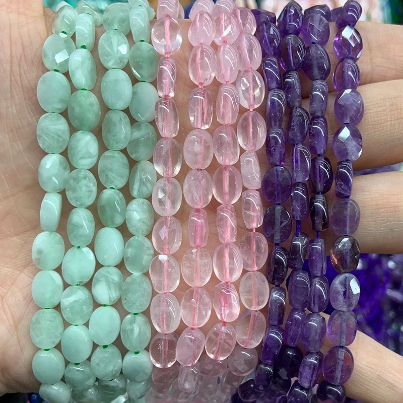 

6x8 мм натуральный ангельский розовый кварцовый камень аметист бусины 15 ''граненые овальные DIY свободные бусины для изготовления ювелирных изделий бусы ожерелье