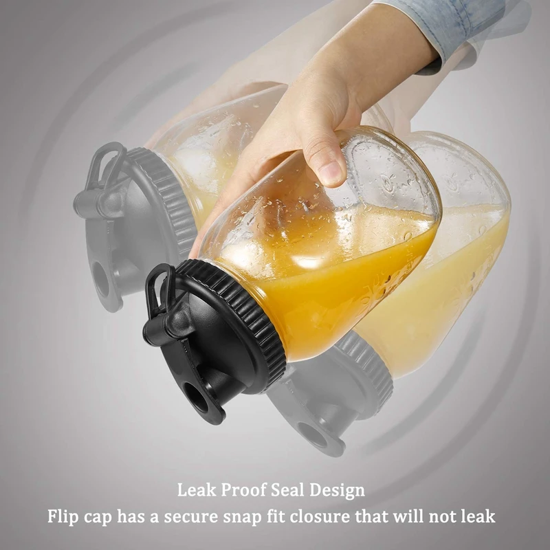Promotion! Jar Lids - 4 Pack Canning Flip Cap with Leak-Proof Seal Storage Caps Easy Pour Spout for Wide Mouth Ja |
