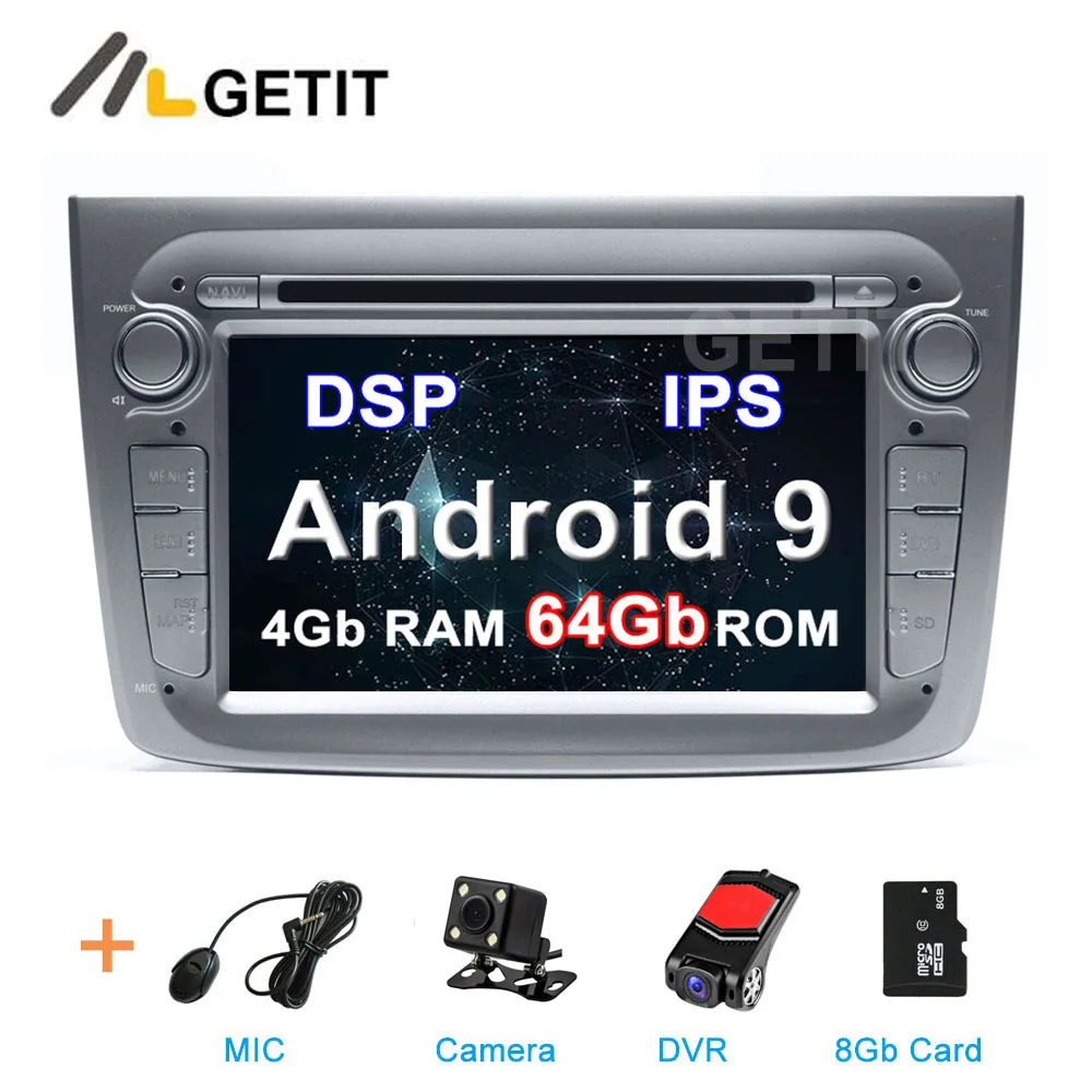 Gray DSP 4G DVR SD DSP ips 64G Автомобильный DVD стерео Мультимедиа Радио gps Android 10 для Alfa Romeo Mito 2008 - Цвет: Gray DSP 4G DVR SD