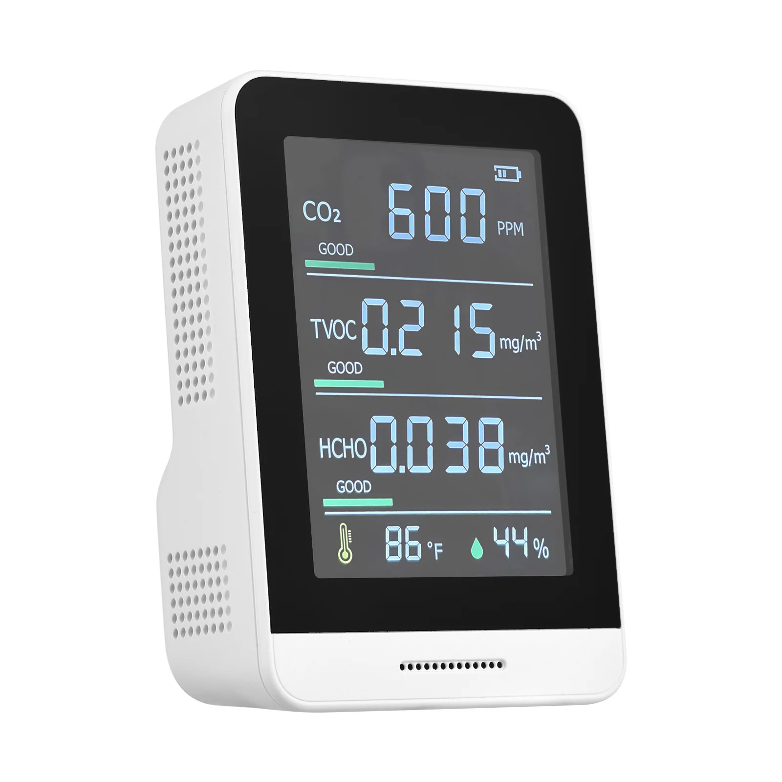 

Монитор качества воздуха, детектор CO2 5 в 1, ИК точный тестер для CO2 TVOC HCHO, Измерение относительной влажности температуры и влажности в реально...