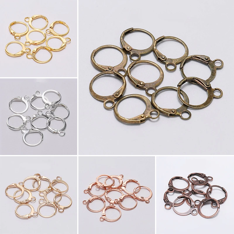 

Hesiod 20pcs/lot Gold French Lever Earring Hooks Wire Settings Base Hoops Earrings For DIY Jewelry Making Supplies