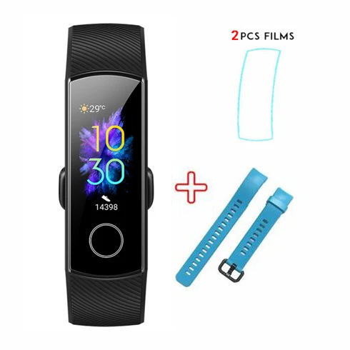 add sky blue strap f Смарт-браслет huawei Honor Band 5 с кислородом в крови Amoled и сенсорным экраном - Цвет: add sky blue strap f
