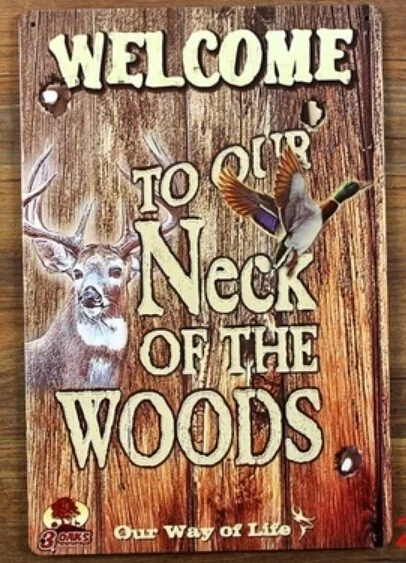 

Welcome To Our Neck of The Woods ,Animal Painting ,Wall Art Home Wall Decor ,Logo Plaque