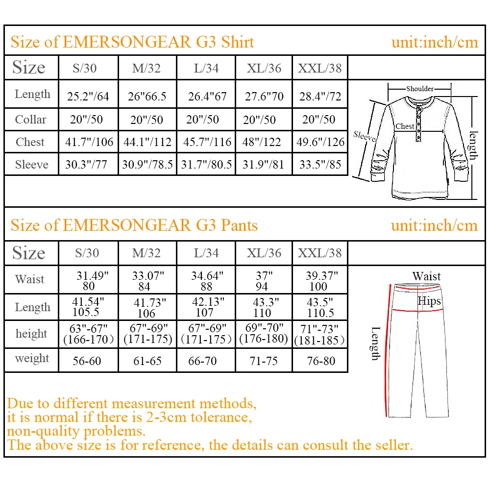 EMERSONGEAR Combat Pants Uniform Tactical Pants with Knee Pads Military Army Multicam Pants Shirt Hunting Clothes Woodland