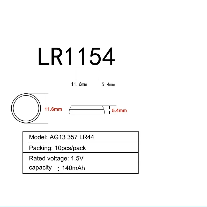 20 шт. щелочные батарейки AG13 1 55 В LR44 357A S76E G13 для часов электрических