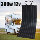 Солнечная панель батарея Гибкая система зарядного устройства 300 Вт 12v Монокристаллический элемент Фотоэлектрический фотоэлектрический модуль для дома RV Караван Лодка Каюта Кемпинг
