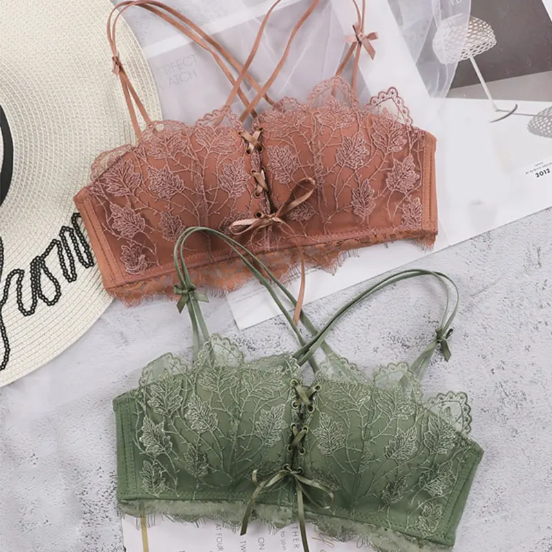 Женское кружевное нижнее белье сексуальный Собранный бюстгальтер и трусики