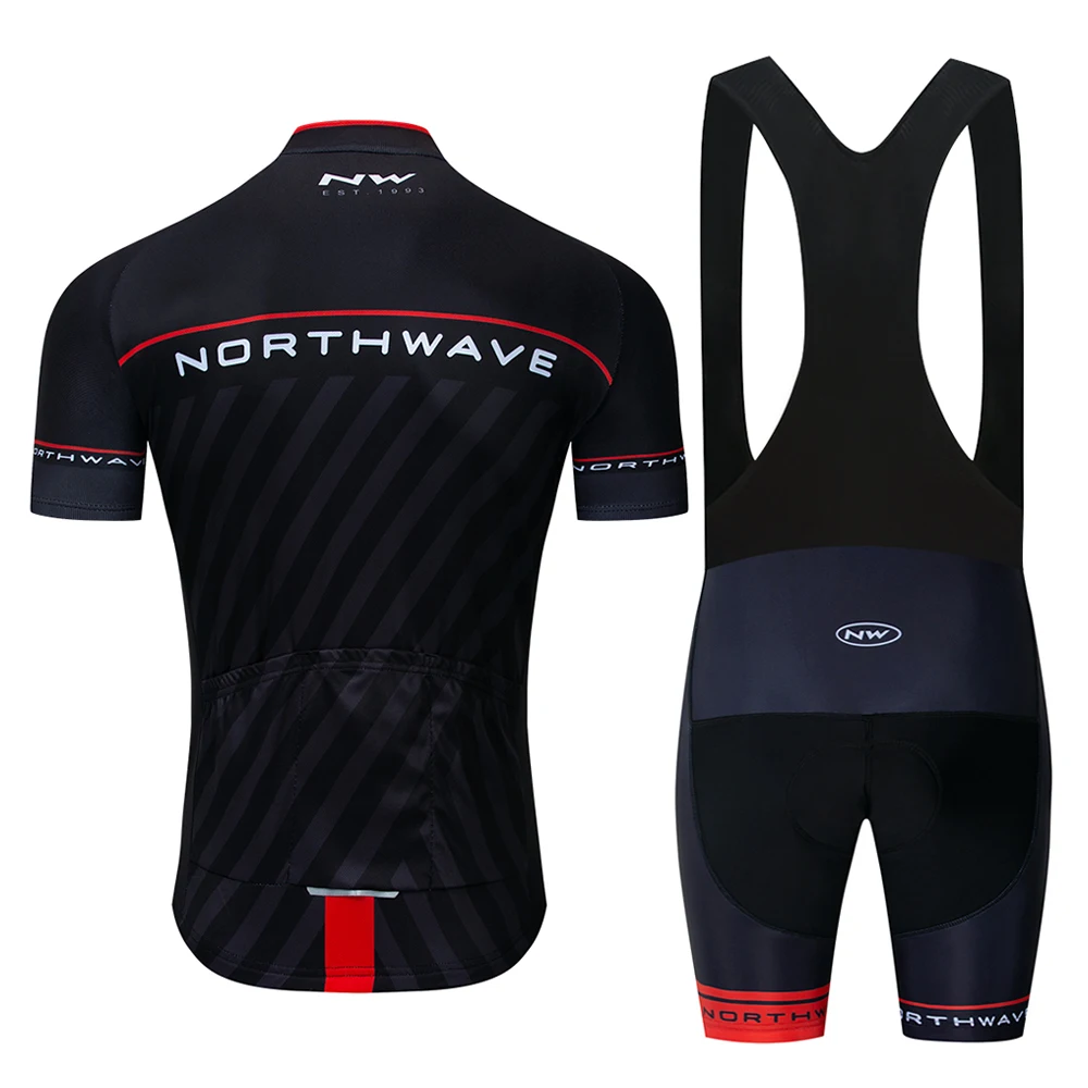 NW 2019 NORTHWAVE verano hombres ciclismo Jersey manga corta conjunto transpirable babero pantalones cortos ropa de bicicleta | Спорт и