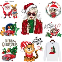 clothing thermoadhesive patches christmas decoration stickers for clothes washable t shirt christmas stickers iron on clothing