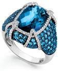 Распродажа, Женское кольцо Стразы с геометрическим синим кристаллом из циркония, украшения для вечерние ринки и свадьбы