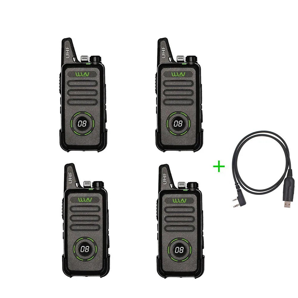 4PCS-KD-C1plus-B-USB 4 шт. Мини Портативная рация UHF 5 Вт Любительское радио KD-C1 plus RT22 Plus Портативная радиостанция Conmunicator трансивер радиоприемник - Цвет: 4PCS-KD-C1plus-B-USB