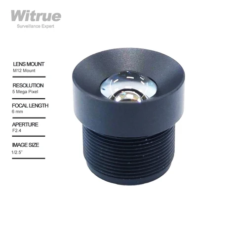 Объектив Witrue без искажений, 6 мм, 5 МП, M12, 1/2, 5 дюймов, F2.4 с линзами с инфракрасным фильтром 650 нм для камер распознавания лиц