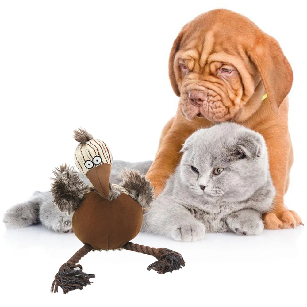 Squeaky Fun Dogs Animal Shape Toys Gift Set Honking Squirrel for Chew Squeaker Dog Red Bird Teeth Cleaning | Дом и сад