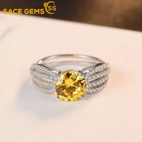 sace gems solid 100 925 sterling silver rings for women created topaz gemstone ring wedding engagement band fine jewelry