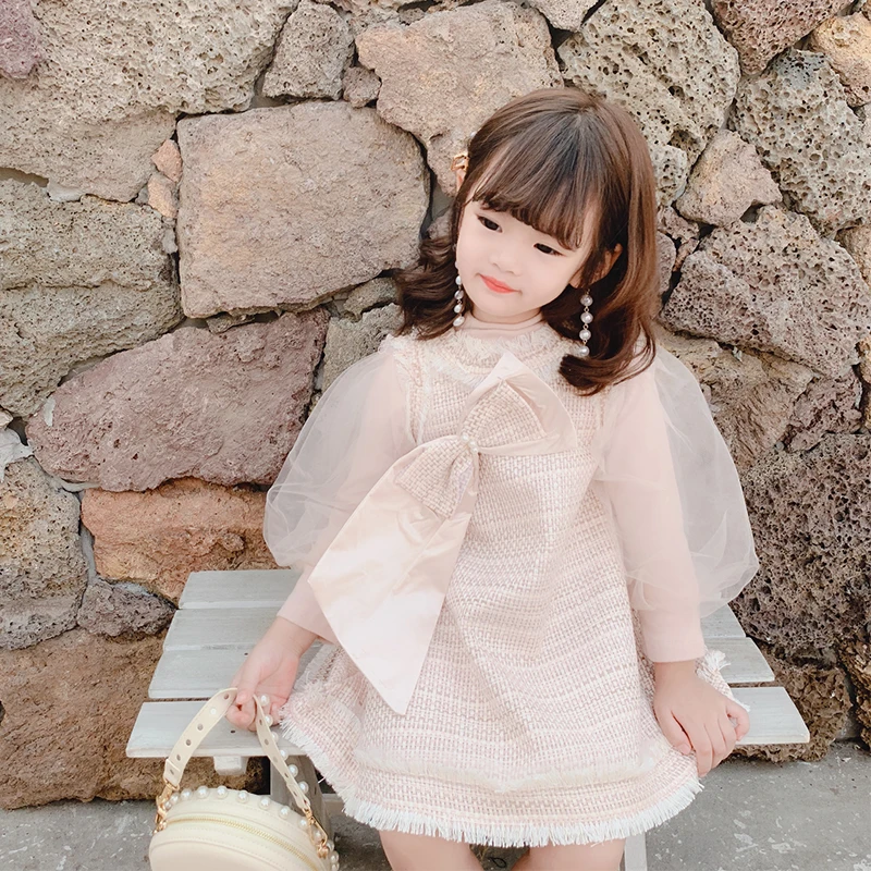 Платье-безрукавка в иностранном стиле для девочек Новинка 2019 года осеннее платье