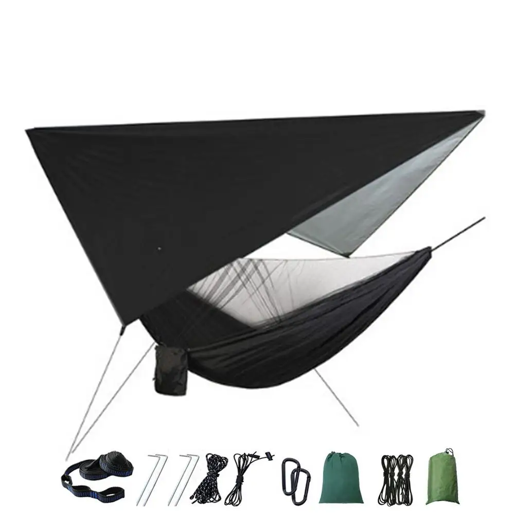 Гамака для кемпинга на открытом воздухе гамака с сеткой насекомых и накидкой от