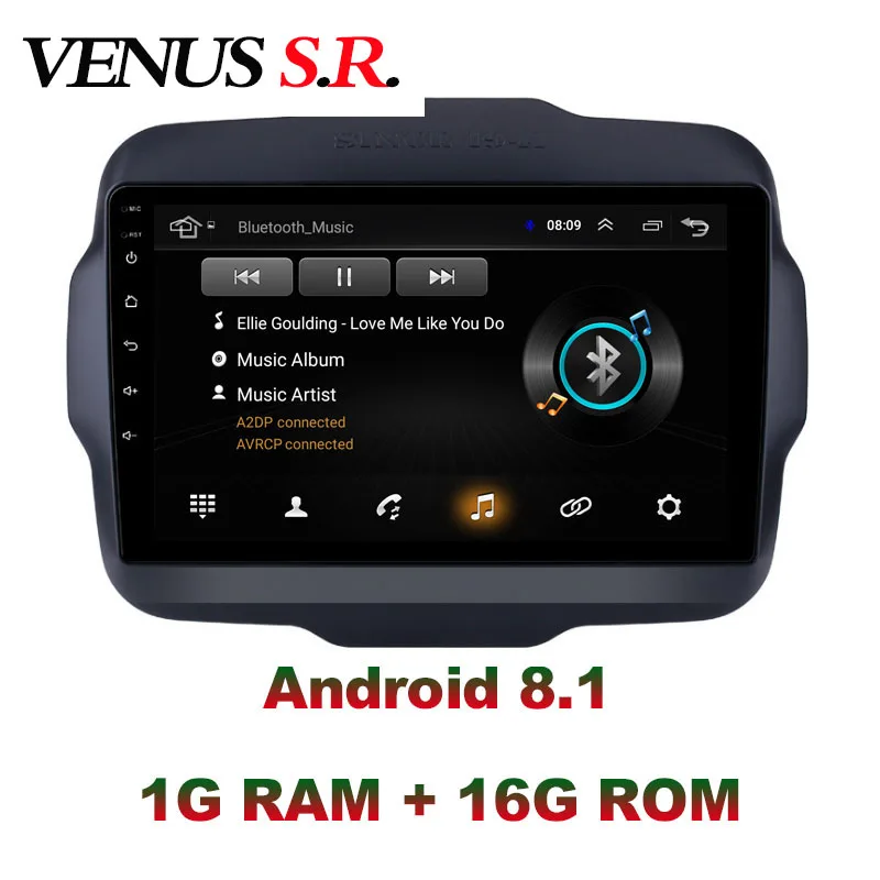 Автомобильный dvd плеер VenusSR на Android 8 1 2.5D для JEEP Renegade радио 2016 2017 мультимедийный GPS