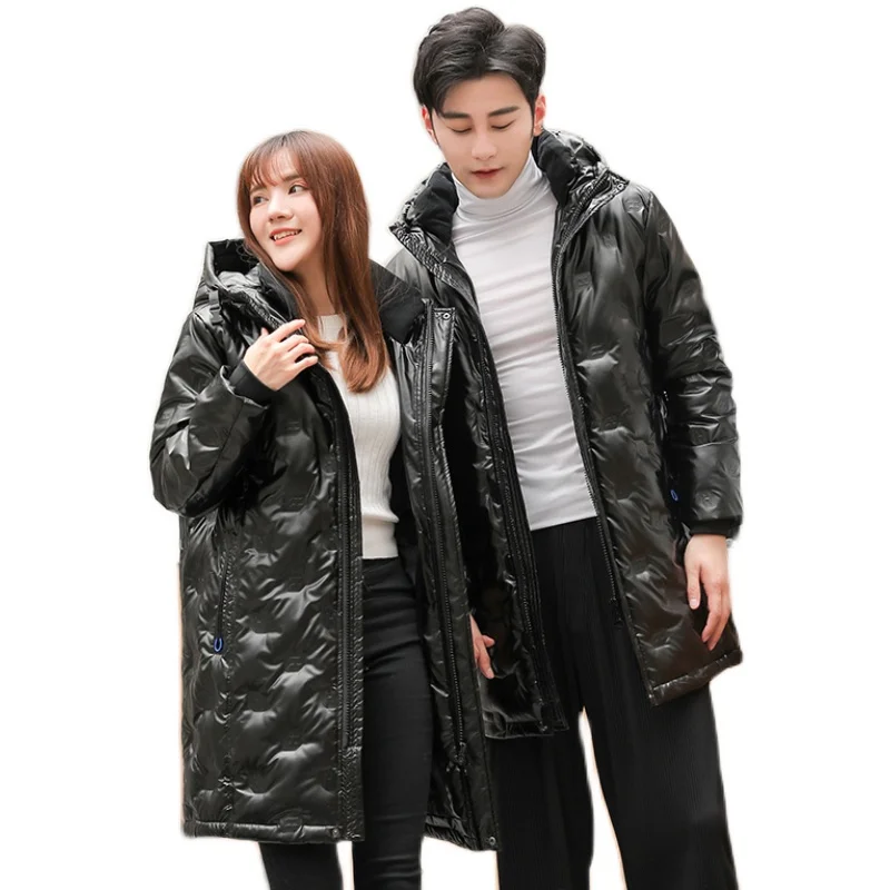 

2022 new couple down jacket jacket men and women down jacket fashion white duck down shiny face hooded down jacket parka