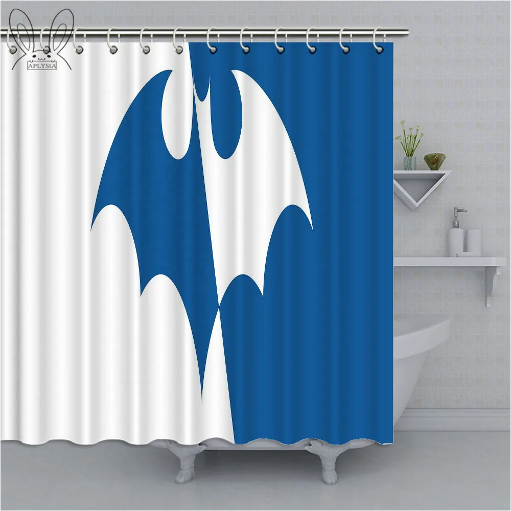 Популярные занавески для ванной комнаты с принтом логотипа Бэтмена Детские