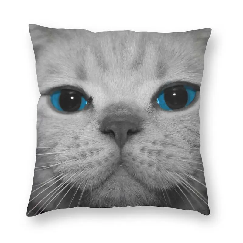 

Britisch Shorthai с голубыми глазами Чехол для подушки 40x40 см домашний декор 3D с принтом кошка подушка чехол для Гостиная двойная сторона