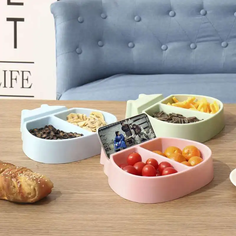 

Kitchen Candy Box Candy Snacks Nuts Dried Fruit Storage Box Plastic Plate Bowl Breakfast Tray Household Creative Shape Bowl