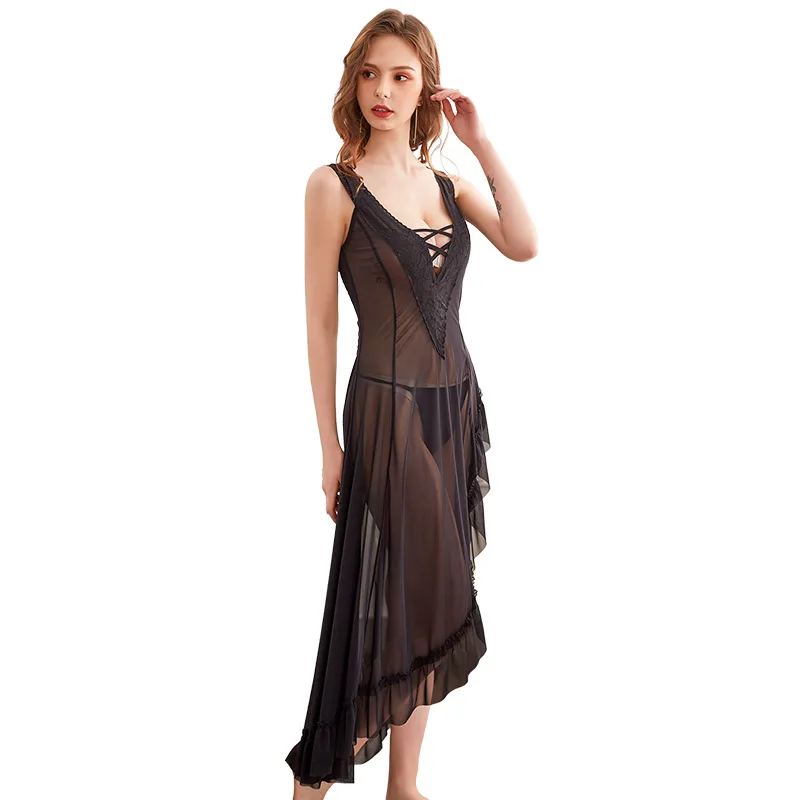 

Brand New Sexy Nightgown for Women Bathrobe Babydolls Ladies Transparent Lingerie Underwear Temptation Lace Long Dress Sleepwear