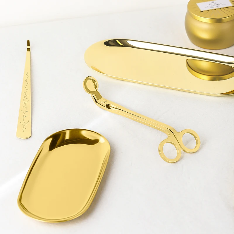 

Metal Cap 4pc Luxury Candle Accessory Set Wick Accessories Scissors Candle Tray Extintor Scissors Mum YapImI Candle Holder ZP50